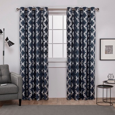 Modo Metallic Geometric Window Curtain Panel Pair 54 X96