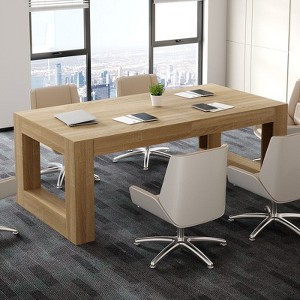 Famapy Office Conference Desk with Open Frame Design,Spacious Computer Desk,Writing Desk for Airy Look,Sturdy for Team Meetings - 1 of 4