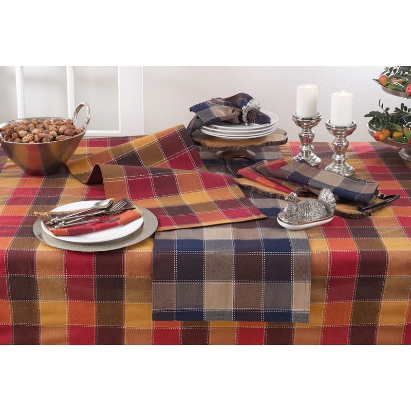 Saro Lifestyle Cotton And Poly Blend Stitched Plaid Tablecloth, 5 of 7