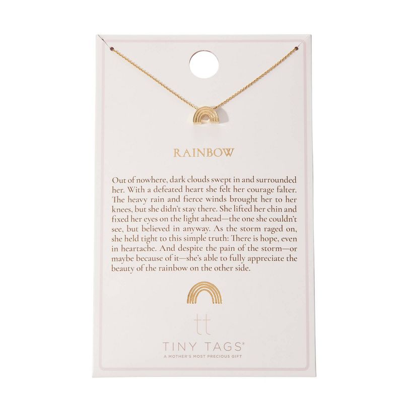 Tiny Tags 14K Gold Ion Plated Rainbow Chain Necklace - Gold, 6 of 14
