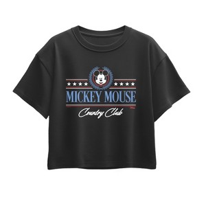 Girls' - Disney - Mickey Mouse Country Club Short Sleeve Boxy Graphic T-Shirt - 1 of 2