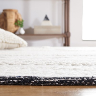Vermont Wenonah Hand-Knotted Wool Ivory & Black 5'x8' Area Rug