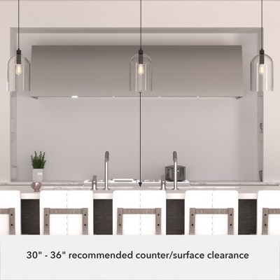Noble Bronze Seeded Glass LED Pendant Light