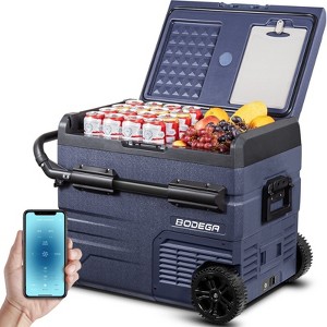 12 Volt Car Refrigerator, Portable Freezer Dual Zone APP Control, 52 Cans Fridge 12/24V DC and 100-240V AC - 1 of 4