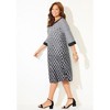 Catherines Women's Plus Size Contrast Border Notch Shift Dress - 4 of 4