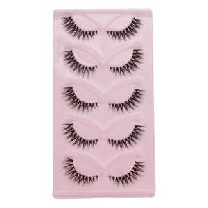 Unique Bargains 5D False Eyelashes Black 5 Pairs - 1 of 4