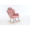 CAVINAS Accent Chair Rocking Chair with High Backrest and Pillows Mid Century Modern Glider Rocking Chair, Offices - 3 of 4