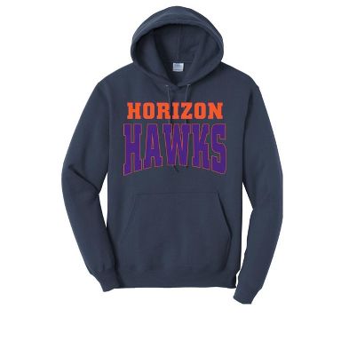 Adult Horizon High School Hawks Name Classic Fleece Hoodie