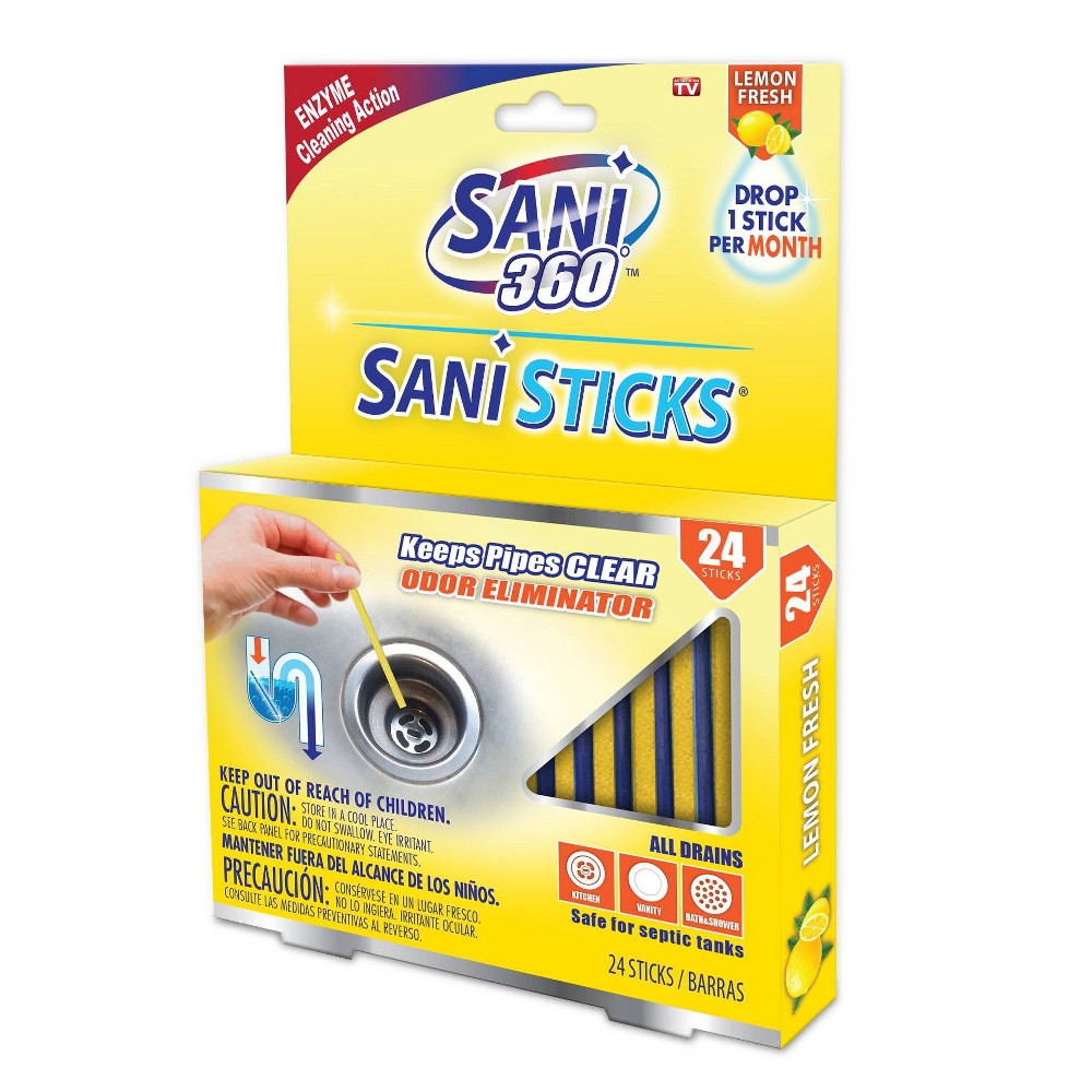 Sani sticks Drain Clearing Stick Unscented (24-Pack) 40616 - The