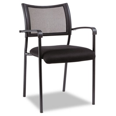 Black Mesh Reception Stacking Chair with Metal Frame