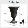 Syemin Planters 2PCS 23" Outdoor Indoor Flower Pot Tall Planters with Drainage Hole, Heavy-Duty Classic Large Flower Pots, Black, 15.76"*15.76"*23.64" - 3 of 4