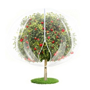 60-Mesh Extra Large Thicken Drawstring & Zipper Fruit Tree Netting Bag - 10x12ft Plant Cover for Squirrel & Bird Protection - 1 of 4