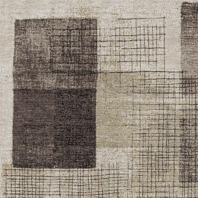 HomeRoots 8' X 10' Brown And Taupe Geometric Washable Indoor Outdoor Area Rug