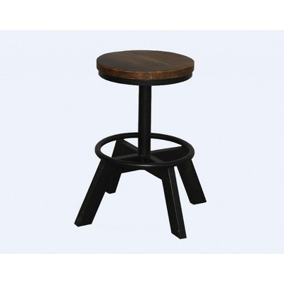 HomeRoots 22" Brown And Black Iron Backless Bar Chair