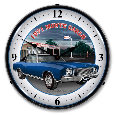 Collectable Sign & Clock | 1971 Monte Carlo LED Wall Clock Retro/Vintage, Lighted