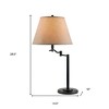 HomeRoots 29" Bronze Metal Swing Arm Table Lamp With Off White Empire Shade - 3 of 4