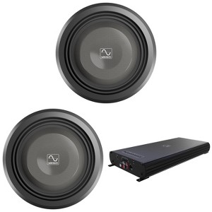 Wavtech THINPRO10-4 10” Professional Series Shallow 4 Ohm Subwoofer PAIR and LINK750.1PLUS 750 Watt Mono Amplifier - 1 of 4