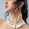 SOHI Women's Daisy White Party Stone Statement Necklace - 4 of 4