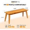 VINGLI Outdoor Wooden Bench, 46” 2-Person Backless Dining Bench, Weatherproof Outdoor Patio Bench for Porch Entryway Garden (1, Teak) - 3 of 4