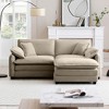 81" Corduroy Modular L-Shaped Sectional Sofa with Double-Layer Cushions and Ottomans for Small Living Room - 2 of 4