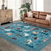 Fulvari Washable Area Rug Large Cream Colorful Boho Rugs Vintage Bedroom Rug Ultra-Thin Traditional Floral Carpet - 2 of 4