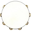 MEINL Vintage Goat-Skin Wood Tambourine One Row Brass Jingles Walnut Brown 10 in. - 2 of 4