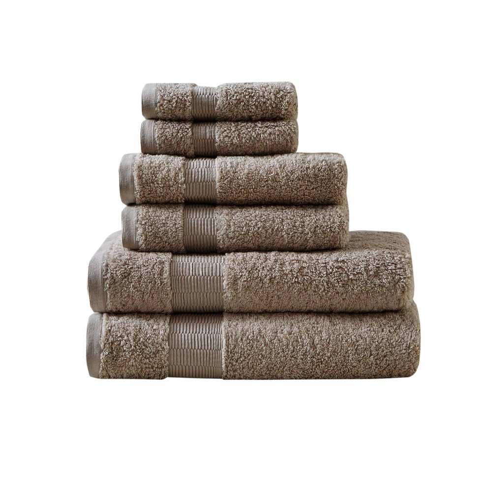 Photos - Towel 6pc Luce Cotton Bath  Set Tan Brown