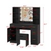 Modern Makeup Vanity Set with Lighted Mirror, Vanity Desk with 10 Led Lights & 5 Metal Sliding Drawers - 2 of 4