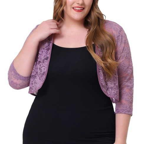 3 4 sleeve outlet shrug plus size