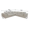 Dronkon Indoor 5-Piece L-Shaped Deluxe Cloud Sectional Sofa, No Assmebly Deep Seat Couches - 3 of 4