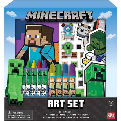 Innovative Designs Minecraft Kids Coloring Art Set | Stickers & Stampers