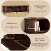 Modern Farmhouse TV Stand with Sliding Doors, Entertainment Console with Storage Compartments Textured Finish for 75 Inch TVs -The Pop Home - 4 of 4