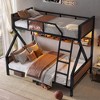 JUJABU Twin XL over Full Metal Bunk Bed with Storage Shelves, Lights, Space-Saving & Noise-Free - Black - 4 of 4