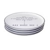 Porland 7" 4pk Porcelain Be Happy Quotes Dessert Set White: Modern Dinnerware, Dishwasher & Microwave Safe, Service for 4 - 4 of 4