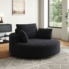 55" Fluffy Corduroy Chenille Foam Swivel Chair,Modern 360° Sleeper Lounge Seat for Living Room or Bedroom–The Pop Home - 3 of 4