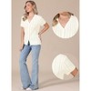 INSPIRE CHIC Women's Eyelet Stripe Summer V Neck Short Sleeve Knit Button Down Shirts - 2 of 4