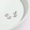 Girls' CZ Cluster Flower Screw Back Sterling Silver Earrings - In Season Jewelry - 4 of 4