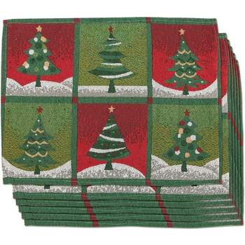 Juvale Cloth Christmas Table Placemats, Set Of 6 Holiday Placemats For ...