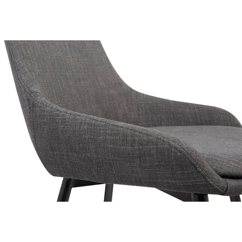 Mia Contemporary Fabric Dining Chair Charcoal - Armen Living, 6 of 7