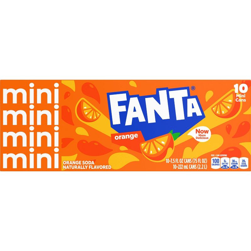 Fanta Orange Soda - 10pk/7.5 fl oz Mini-Cans, 3 of 7
