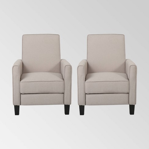 Set of 2 Darvis Contemporary Press Back Recliners Wheat Christopher Knight Home