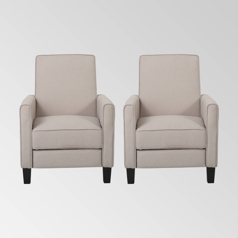 Photos - Chair Set of 2 Darvis Contemporary Press-Back Recliners Wheat - Christopher Knig