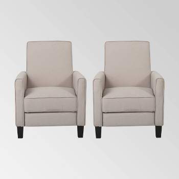 Set of 2 Darvis Contemporary Press-Back Recliners Wheat - Christopher Knight Home