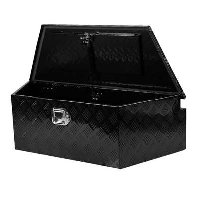 Trailer Tongue Tool Box, 5 Bar Tread Powder Coated Aluminum, Waterproof Trailer Tongue ToolBox Storage Organizer With Lock And Keys