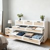 Rattan 7 Drawer Dresser, 55in Wide White 7 Chest of Drawers with Metal Handles and Wooden Sturdy Base for Bedroom Living Room Nursery Closet - 3 of 4