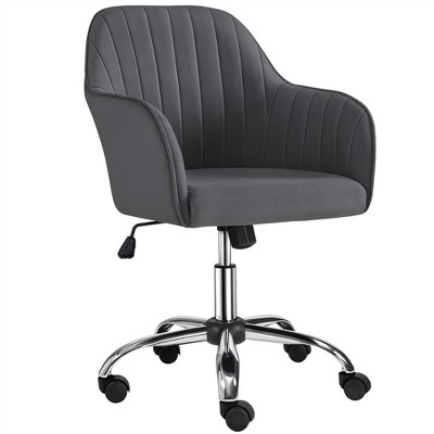 Yaheetech Modern Velvet Desk Chair Soft Height-adjustable 360°swivel ...