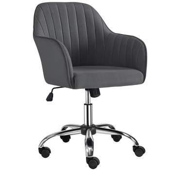Costway Mid Back Armless Office Chair Adjustable Swivel Fabric Task Desk  Chair : Target