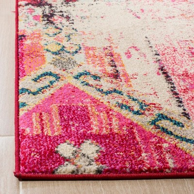 Magenta Mirage 3' x 5' Boho Chic Tribal Distressed Area Rug