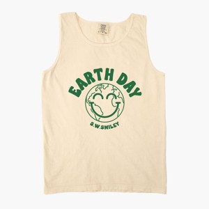 Simply Sage Market S.W.Smiley Earth Day Outline Garment Dyed Tank - 1 of 3