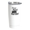 Dicksons SSTUMW-134 White Tennis 20 ounce Stainless Steel Travel Tumbler Mug with Lid, Play Hard Pray Harder - 2 of 3